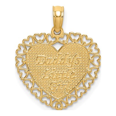 14K Yellow Gold 'daddy's Little Girl' Heart Charm