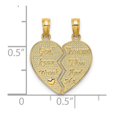 14K Yellow Gold 2-Piece Break-Apart Heart Pendant – view 4