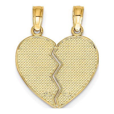 14K Yellow Gold 2-Piece Break-Apart Heart Pendant – view 5