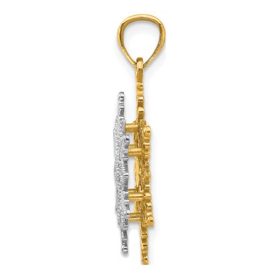 14K Two-Tone Gold Snowflake Pendant – view 3