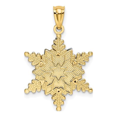 14K Two-Tone Gold Snowflake Pendant – view 4