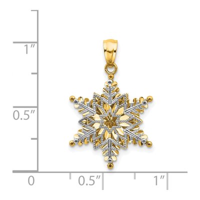 14K Two-Tone Gold Snowflake Pendant – view 5
