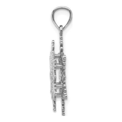 14K White Gold Snowflake Pendant – view 3