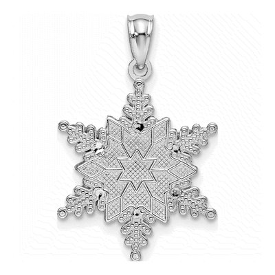 14K White Gold Snowflake Pendant – view 4
