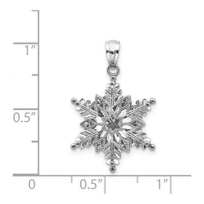14K White Gold Snowflake Pendant – view 5