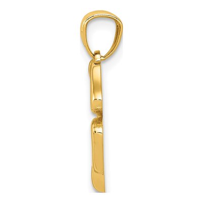 14K Yellow Gold Four Leaf Clover Pendant – view 3