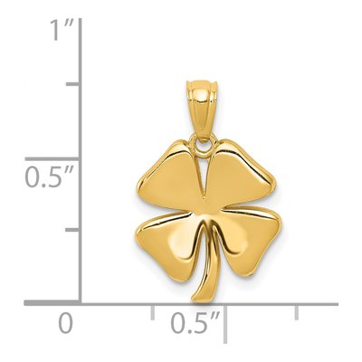 14K Yellow Gold Four Leaf Clover Pendant – view 4