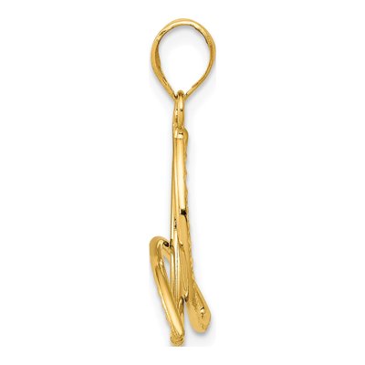 14K Yellow Gold Diamond-Cut Trinity Pendant – view 3