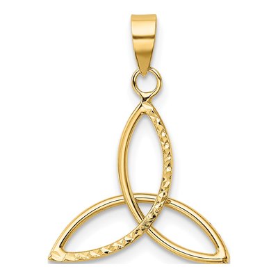 14K Yellow Gold Diamond-Cut Trinity Pendant – view 4