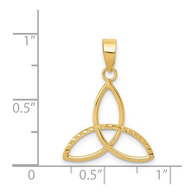 14K Yellow Gold Diamond-Cut Trinity Pendant – view 5