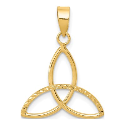 14K Yellow Gold Diamond-Cut Trinity Pendant