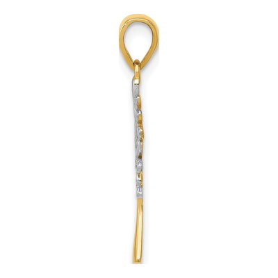 14K Yellow Gold Diamond-Cut Tree Pendant – view 3