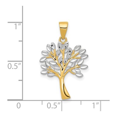 14K Yellow Gold Diamond-Cut Tree Pendant – view 5