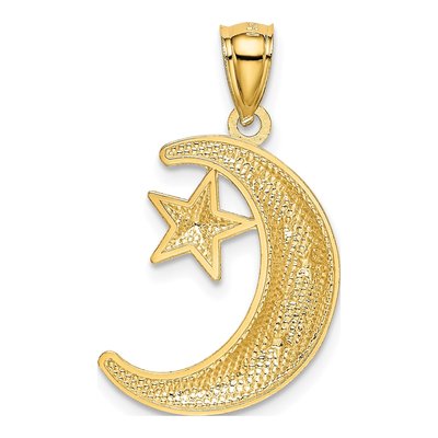14K Yellow Gold Moon Stars Pendant – view 4