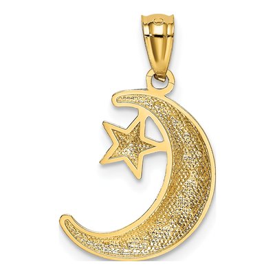 14K Yellow Gold Moon Stars Pendant – view 4