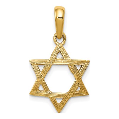 14K Yellow Gold Star of David Pendant