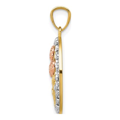 14K Two-Tone Gold Oval Pendant – view 3