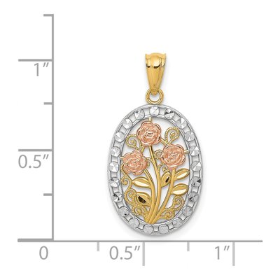 14K Two-Tone Gold Oval Pendant – view 5