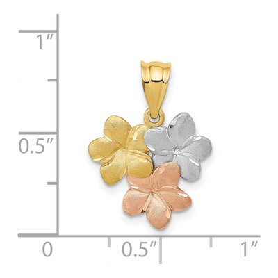 14K Tri-Color Gold Plumeria Flower Pendant – view 5