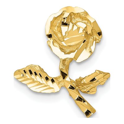 14K Yellow Gold Diamond-Cut Charm