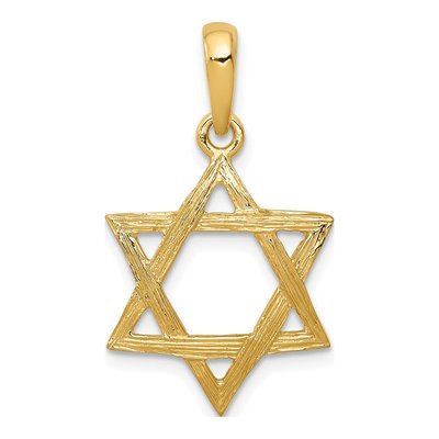 14K Yellow Gold Star of David Pendant