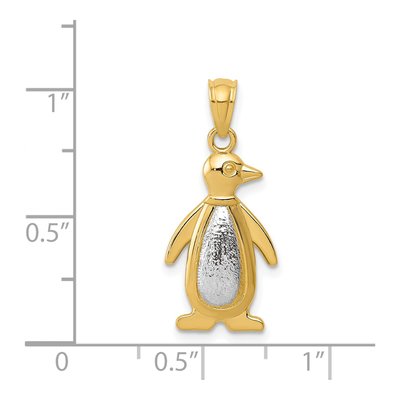 14K Two-Tone Gold Penguin Pendant – view 5