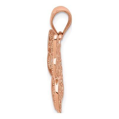 14K Rose Gold Filigree Butterfly Pendant – view 3