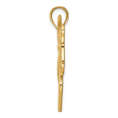 14K Yellow Gold Filigree Butterfly Pendant – view 3