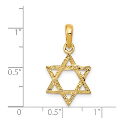 14K Yellow Gold Star of David Pendant – view 5
