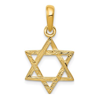 14K Yellow Gold Star of David Pendant