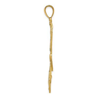 14K Yellow Gold Filigree Dragonfly Pendant – view 3
