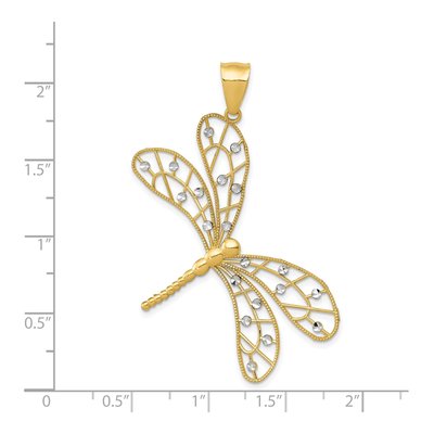 14K Yellow Gold Filigree Dragonfly Pendant – view 5