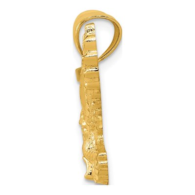14K Yellow Gold Textured Eagle Pendant – view 3
