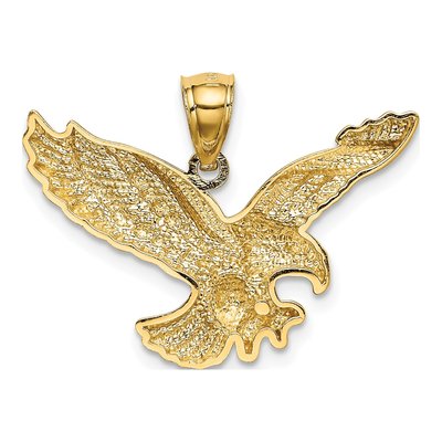 14K Yellow Gold Textured Eagle Pendant – view 4