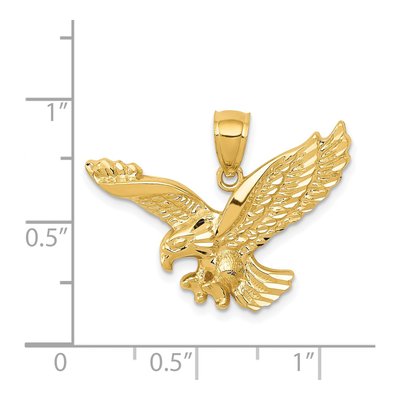 14K Yellow Gold Textured Eagle Pendant – view 5
