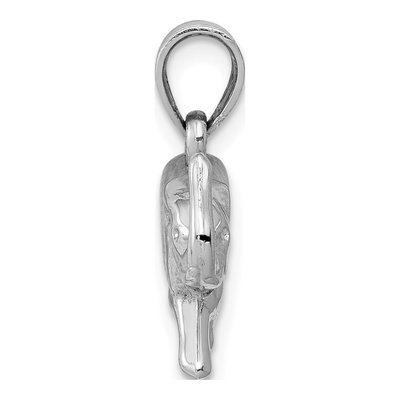 14K White Gold 3D Elephant Pendant – view 3