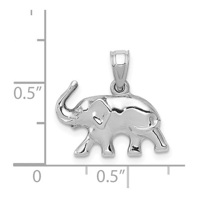 14K White Gold 3D Elephant Pendant – view 5