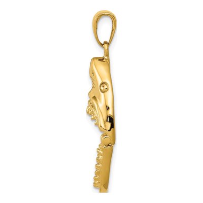 14K Yellow Gold Shark Head Pendant – view 3