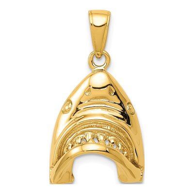 14K Yellow Gold Shark Head Pendant – view 4