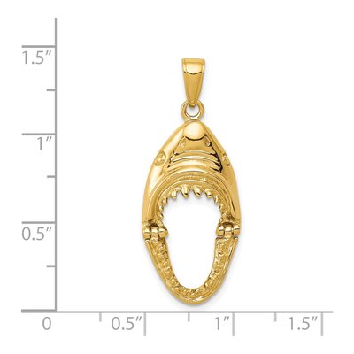 14K Yellow Gold Shark Head Pendant – view 6