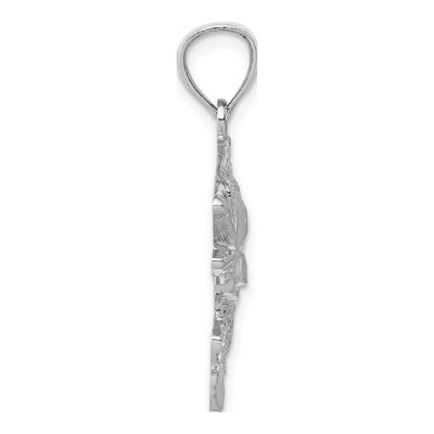 14K White Gold Bass Fish Pendant – view 3
