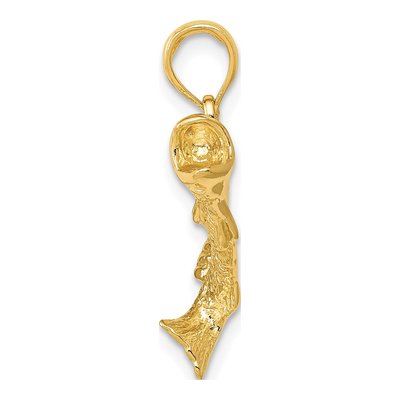 14K Yellow Gold Bass Fish Pendant – view 3