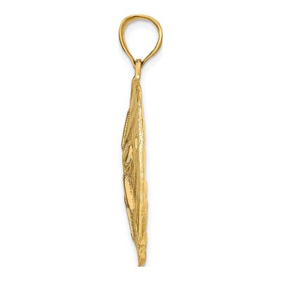 14K Yellow Gold Large Sand Dollar Pendant – view 3