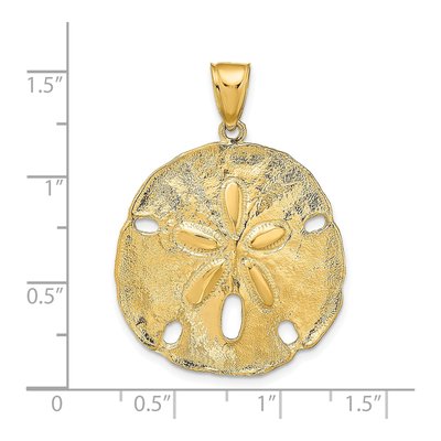 14K Yellow Gold Large Sand Dollar Pendant – view 4