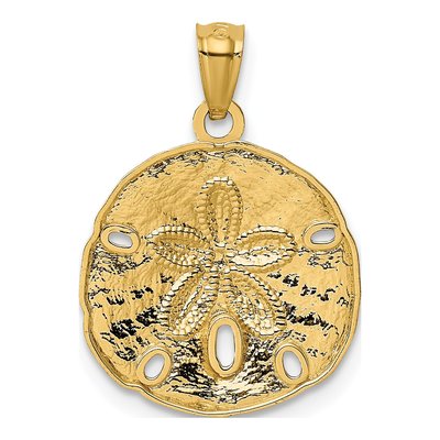 14K Yellow Gold Sand Dollar Pendant – view 4