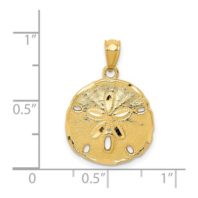 14K Yellow Gold Sand Dollar Pendant – view 5