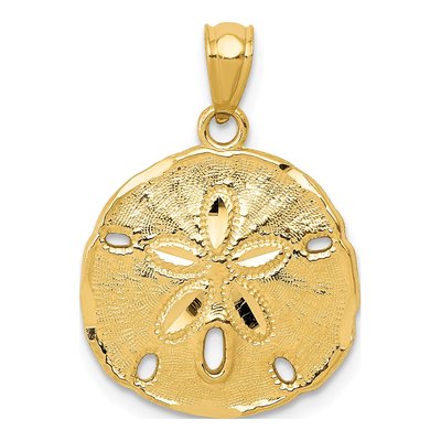 14K Yellow Gold Sand Dollar Pendant