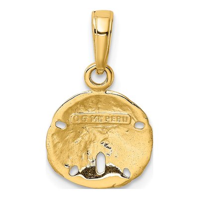 14K Yellow Gold Sand Dollar Pendant – view 4