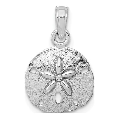 14K White Gold Sand Dollar Pendant