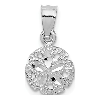 14K White Gold Sand Dollar Pendant
